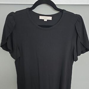 LOFT Black Tulip Sleeve A-line dress